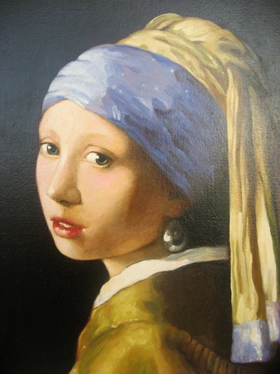 Johannes Vermeer - Flickan med örhänget (1665) detalj