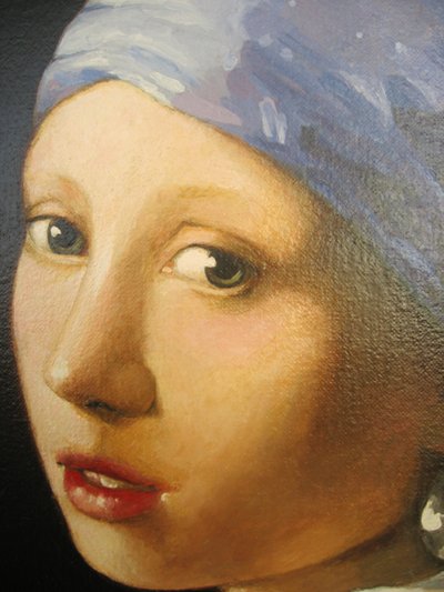 Johannes Vermeer - Flickan med örhänget (1665) detalj